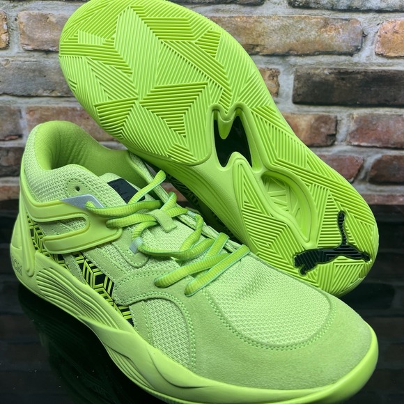 Mens 11 - Puma TRC Blaze Court x MCM Low Top Shoes Acid Lime Green 37762301 New main image 10